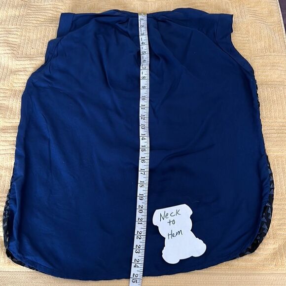 Converse one star sleeveless blue black & white print front solid blue back GUC - Picture 3 of 9